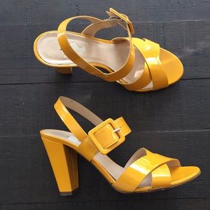 J Crew daffodil yellow patent sandals